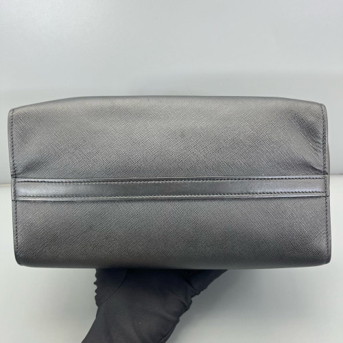 Prada Medium Esplanade Saffiano Calfskin Black Red