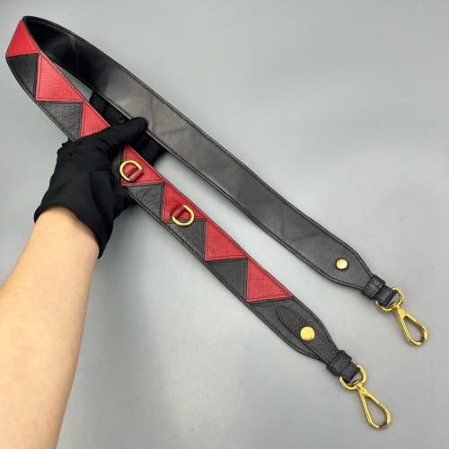 Prada Medium Esplanade Saffiano Calfskin Black Red