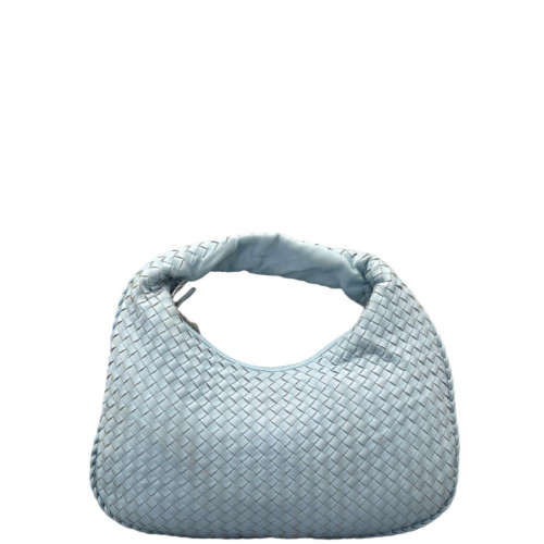 Bottega Veneta Large Veneta Hobo Calfskin Intrecciato Light Blue