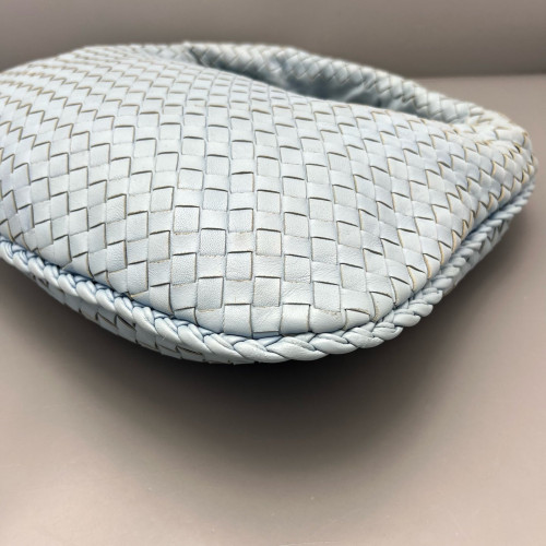 Bottega Veneta Large Veneta Hobo Calfskin Intrecciato Light Blue