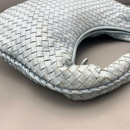 Bottega Veneta Large Veneta Hobo Calfskin Intrecciato Light Blue