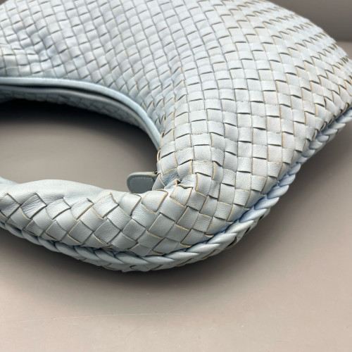 Bottega Veneta Large Veneta Hobo Calfskin Intrecciato Light Blue