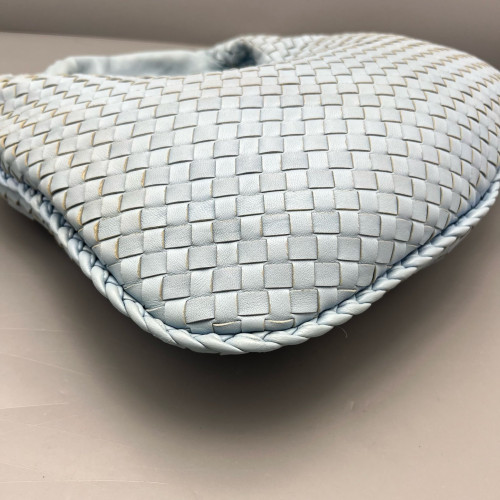 Bottega Veneta Large Veneta Hobo Calfskin Intrecciato Light Blue