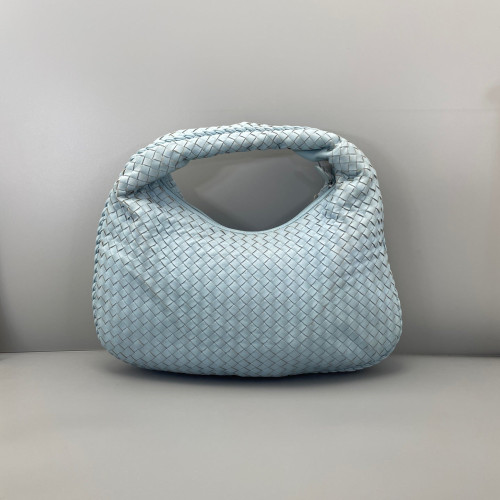 Bottega Veneta Large Veneta Hobo Calfskin Intrecciato Light Blue