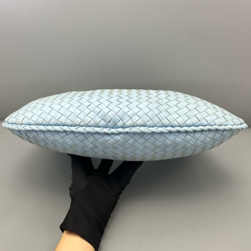 Bottega Veneta Large Veneta Hobo Calfskin Intrecciato Light Blue