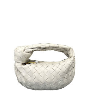 Bottega Veneta Mini Jodie Calfskin Intrecciato White