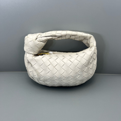 Bottega Veneta Mini Jodie Calfskin Intrecciato White