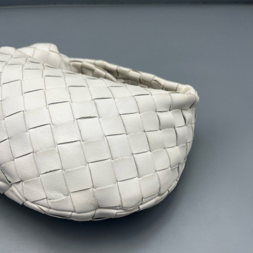 Bottega Veneta Mini Jodie Calfskin Intrecciato White