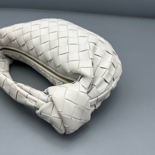 Bottega Veneta Mini Jodie Calfskin Intrecciato White