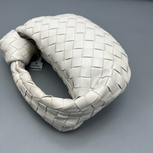 Bottega Veneta Mini Jodie Calfskin Intrecciato White