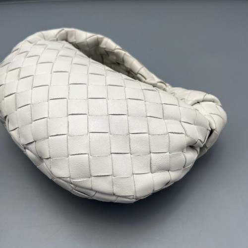 Bottega Veneta Mini Jodie Calfskin Intrecciato White