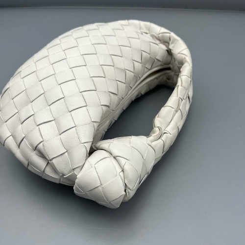 Bottega Veneta Mini Jodie Calfskin Intrecciato White