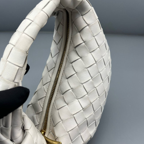 Bottega Veneta Mini Jodie Calfskin Intrecciato White