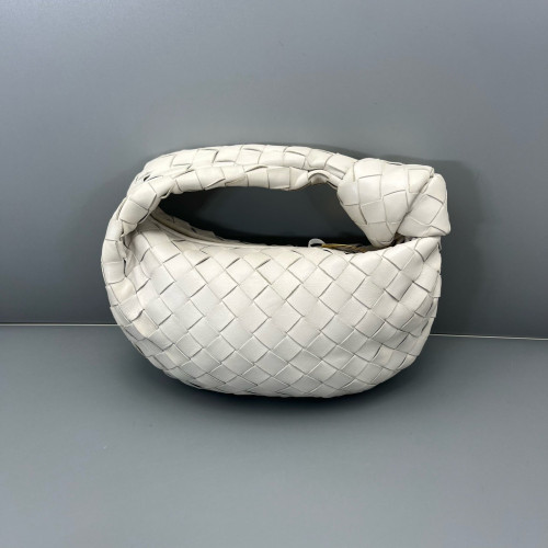 Bottega Veneta Mini Jodie Calfskin Intrecciato White