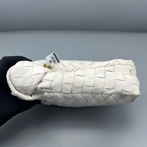 Bottega Veneta Mini Jodie Calfskin Intrecciato White