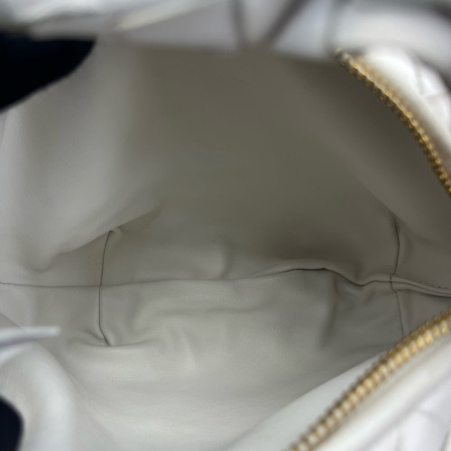 Bottega Veneta Mini Jodie Calfskin Intrecciato White