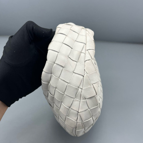 Bottega Veneta Mini Jodie Calfskin Intrecciato White
