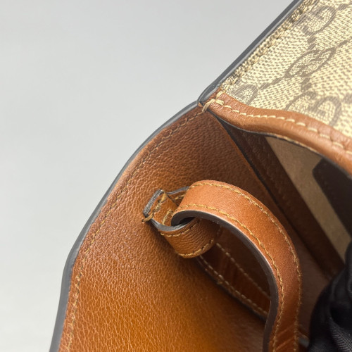 Gucci Mini Padlock Shoulder Bag GG Monogram Black Brown
