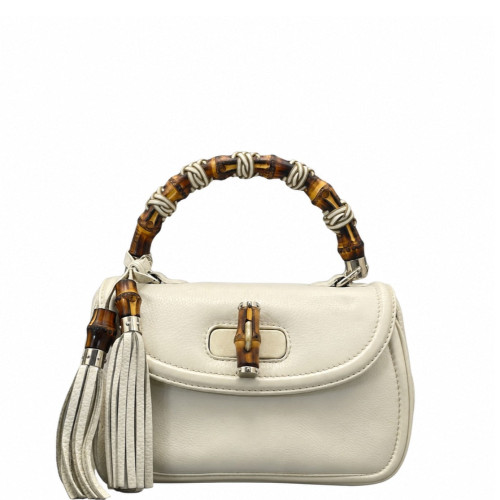 Gucci Bamboo Bamboo 1947 Medium Calfskin White