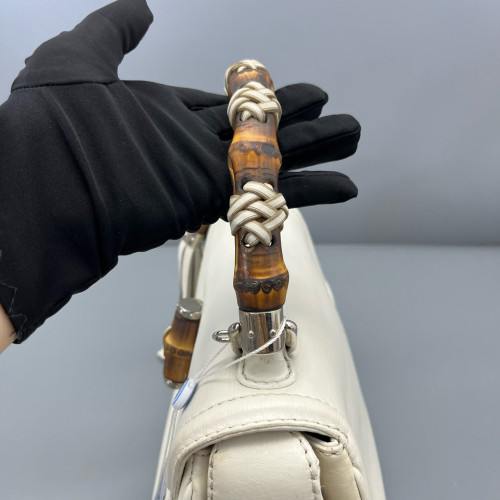 Gucci Bamboo Bamboo 1947 Medium Calfskin White