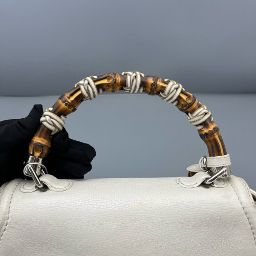 Gucci Bamboo Bamboo 1947 Medium Calfskin White