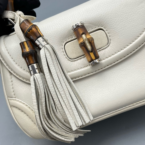Gucci Bamboo Bamboo 1947 Medium Calfskin White