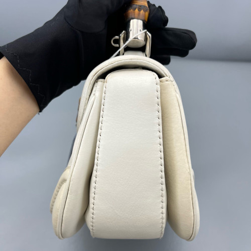 Gucci Bamboo Bamboo 1947 Medium Calfskin White