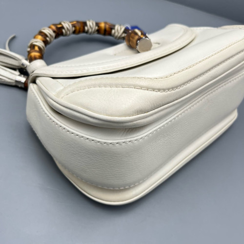 Gucci Bamboo Bamboo 1947 Medium Calfskin White
