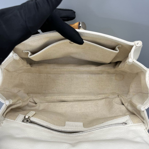 Gucci Bamboo Bamboo 1947 Medium Calfskin White
