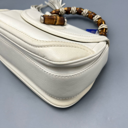 Gucci Bamboo Bamboo 1947 Medium Calfskin White