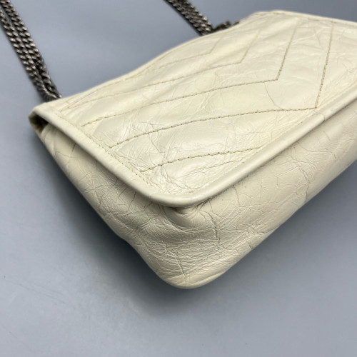Yves Saint Laurent Mini Niki Chain Pull Up Leather White Yves Saint Laurent Mini Niki Chain Pull Up Leather White