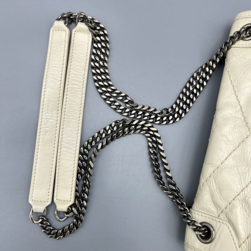 Yves Saint Laurent Mini Niki Chain Pull Up Leather White Yves Saint Laurent Mini Niki Chain Pull Up Leather White