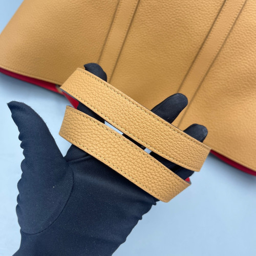 Moynat Tote Bag Grained Calfskin Tan Red Moynat Tote Bag Grained Calfskin Tan Red