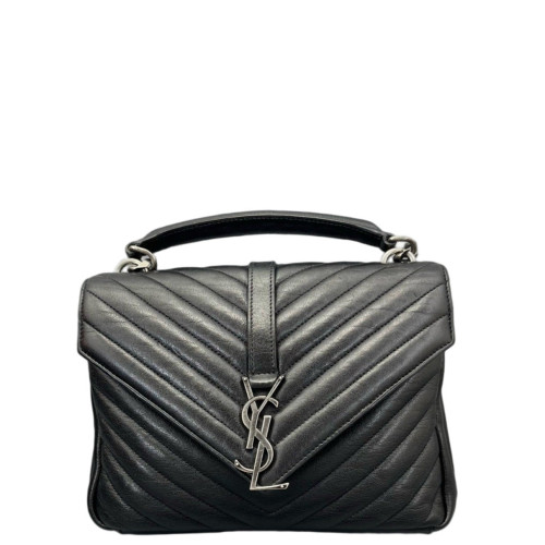 Yves Saint Laurent Medium College Calfskin Black