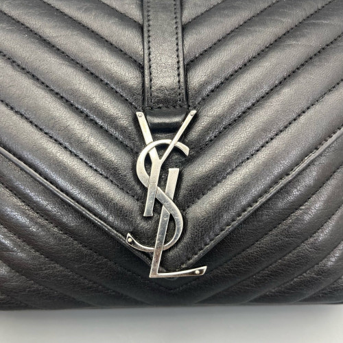 Yves Saint Laurent Medium College Calfskin Black