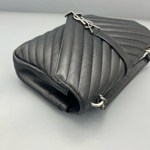Yves Saint Laurent Medium College Calfskin Black