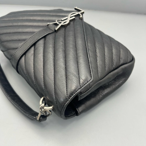 Yves Saint Laurent Medium College Calfskin Black