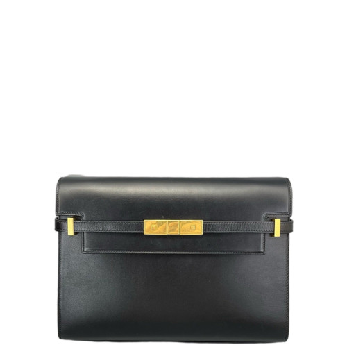 Yves Saint Laurent Medium Manhattan Shoulder Bag Calfskin Black Yves Saint Laurent Medium Manhattan Shoulder Bag Calfskin Black