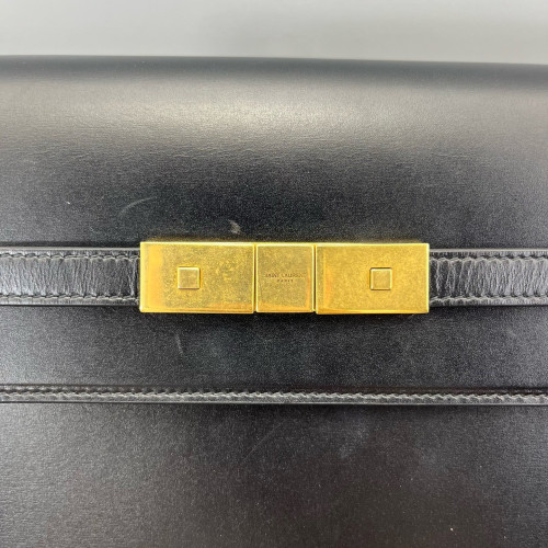 Yves Saint Laurent Medium Manhattan Shoulder Bag Calfskin Black Yves Saint Laurent Medium Manhattan Shoulder Bag Calfskin Black