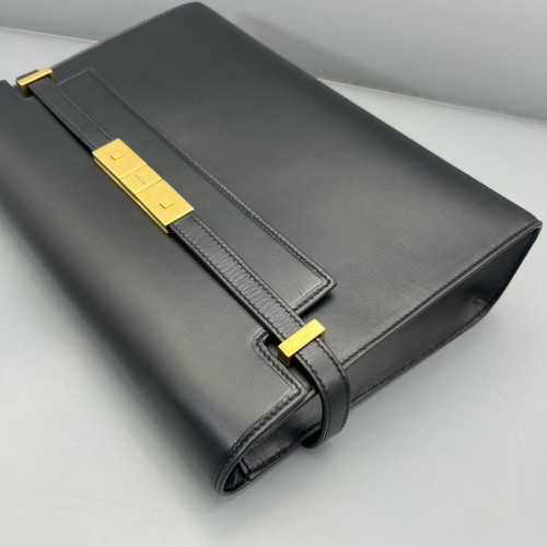 Yves Saint Laurent Medium Manhattan Shoulder Bag Calfskin Black Yves Saint Laurent Medium Manhattan Shoulder Bag Calfskin Black