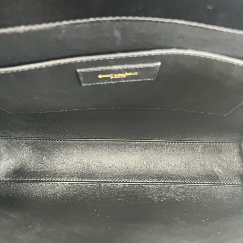 Yves Saint Laurent Medium Manhattan Shoulder Bag Calfskin Black Yves Saint Laurent Medium Manhattan Shoulder Bag Calfskin Black