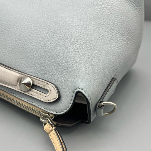 Fendi By The Way Medium Calfskin Dusty Blue Grey Khaki
