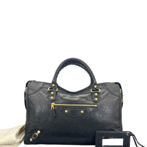 Balenciaga Medium City Arena Lambskin Black