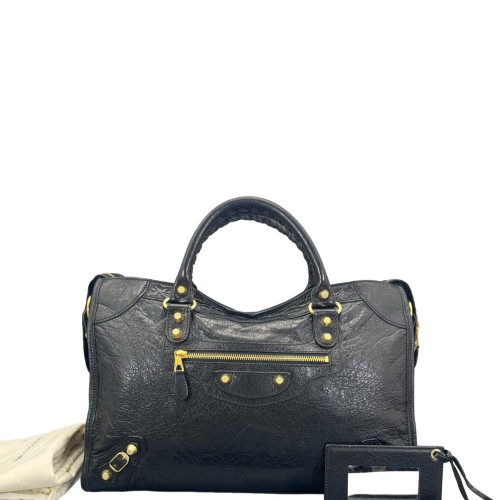 Balenciaga Medium City Arena Lambskin Black