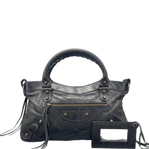Balenciaga Small City Bag Arena Lambskin Black