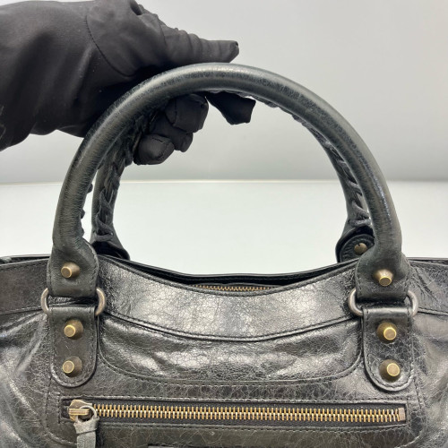 Balenciaga Small City Bag Arena Lambskin Black