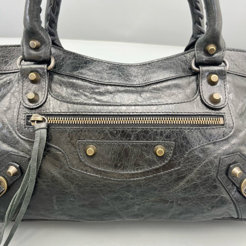 Balenciaga Small City Bag Arena Lambskin Black