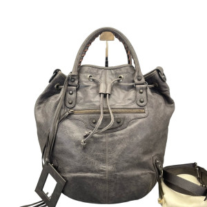 Balenciaga City Bucket Arena Lambskin Taupe Grey