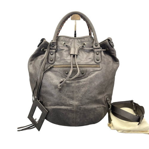 Balenciaga City Bucket Arena Lambskin Taupe Grey