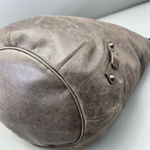 Balenciaga City Bucket Arena Lambskin Taupe Grey